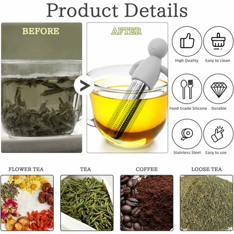 Set Of 3 Stainless Steel Tea Infuser With Silicone Handle, Hanging Tea Strainer For Loose Tea, Tea Pipe Tea Diffuser Strainers, Tea Infuser For Teapot Cup 6 Set Of 3 Stainless Steel Tea Infuser With Silicone Handle, Hanging Tea Strainer For Loose Tea, Tea Pipe Tea Diffuser Strainers, Tea Infuser For Teapot Cup - Image 4