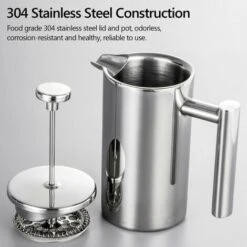 350ml/800ml/1000ml Double Wall Insulated Stainless Steel Coffee Press, 350ml - 350ml -Kitchen Appliances Shop 99565186 3