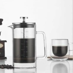 300/600ml Double Wall French Press Coffee Maker Heat Resistant Borosilicate Glass With High Density Stainless Steel Filter, 300ml - 300ml -Kitchen Appliances Shop 99574038 5